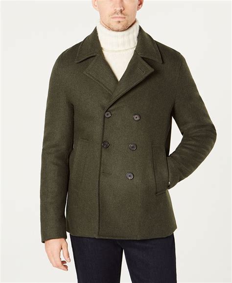 michael kors stretch wool peacoat|Michael Kors Classic Fit Peacoat .